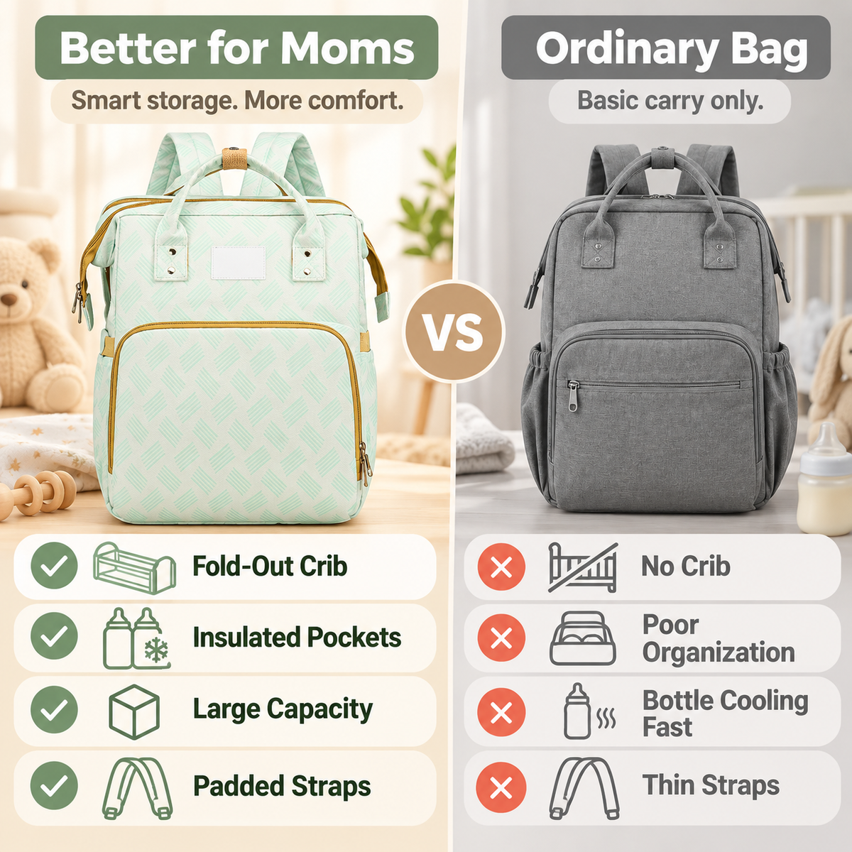 👶 Multi-Function Travel Baby Bed & Diaper Backpack