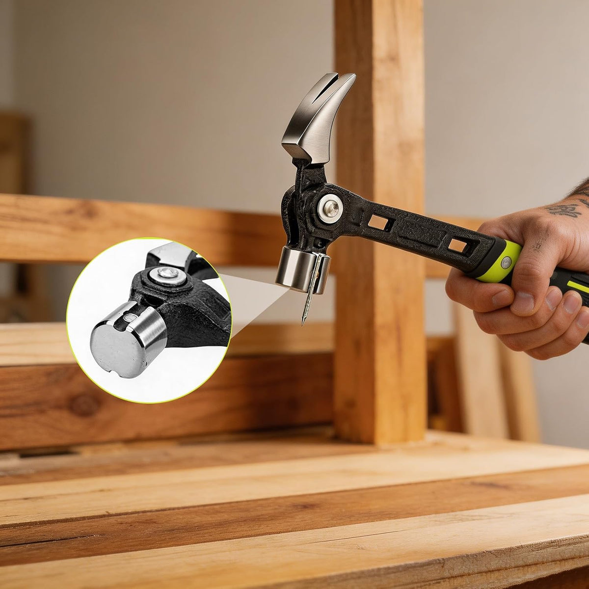 KERVAXO MagClaw Hammer | Magnetic Nail Holder & Adjustable Claw