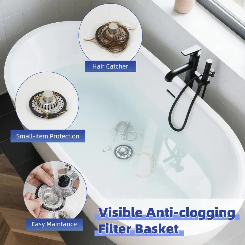 Stop Fumbling with Gross Drains! 🛑 Upgrade to the 3-in-1 Stopper . 🌊Pop-Up Sink Stopper