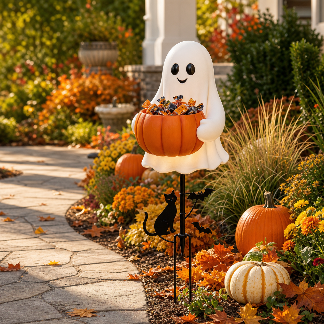 👻 Halloween Ghost Candy Holder Garden Stake