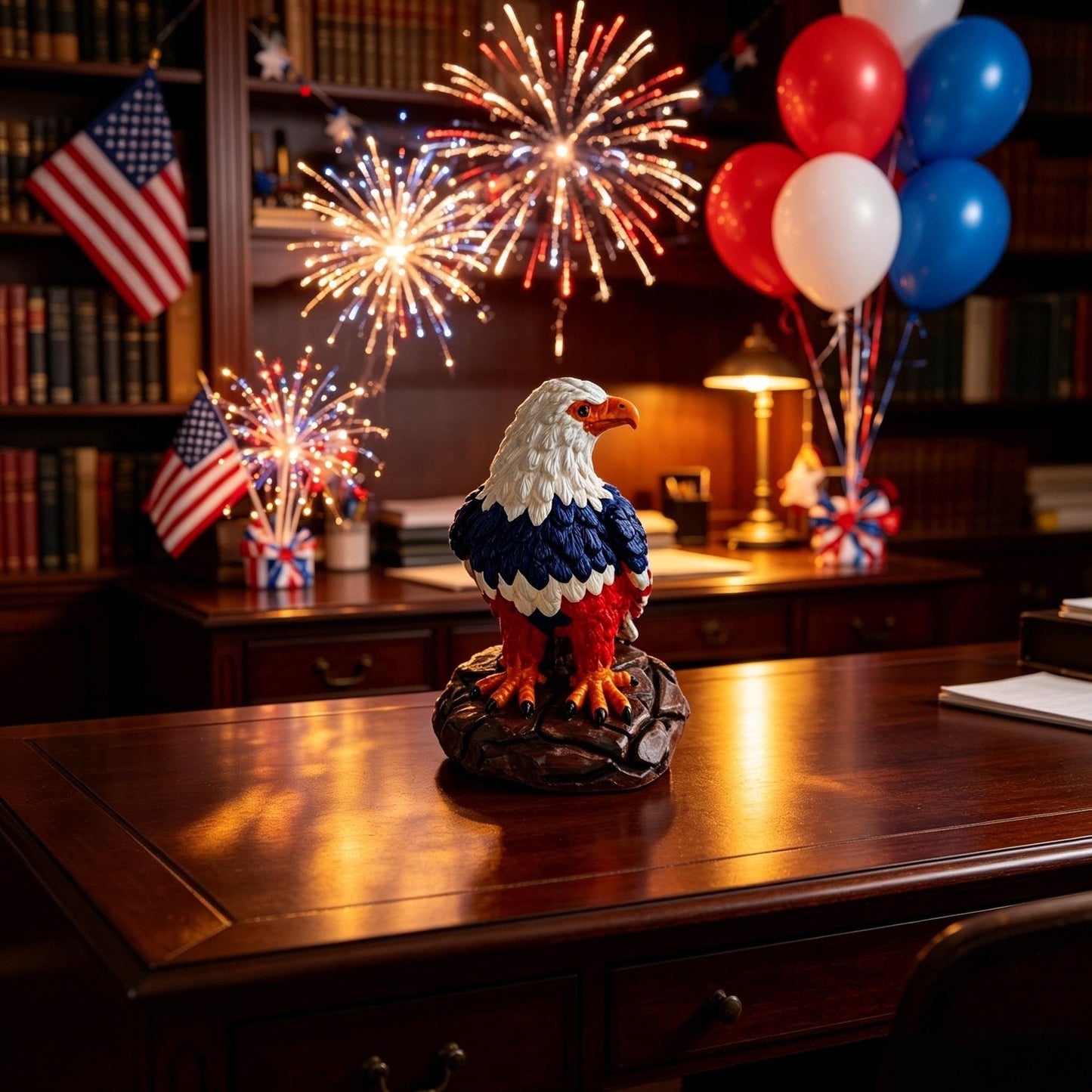 🔥 Limited Edition 🎁U.S. 250th Eagle Stained Glass Lamp