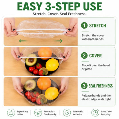 🔥hot sale🔥 100PCS Disposable Stretch Food Covers for Bowls & Plates