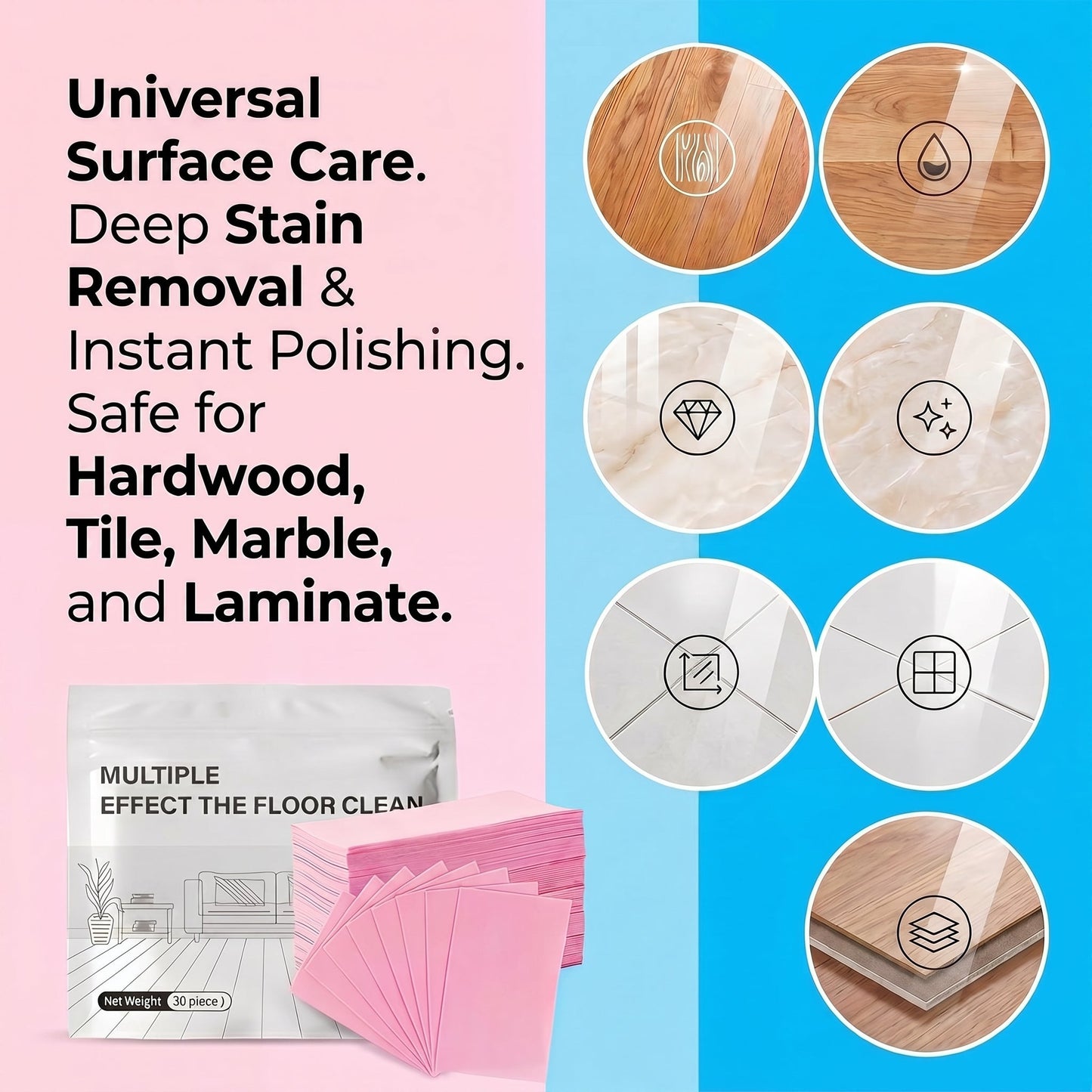 🔥LAST DAY 60% OFF🎁Multiple Effect The Floor Clean Tablets for Mopping, Quick Shine Cleaner