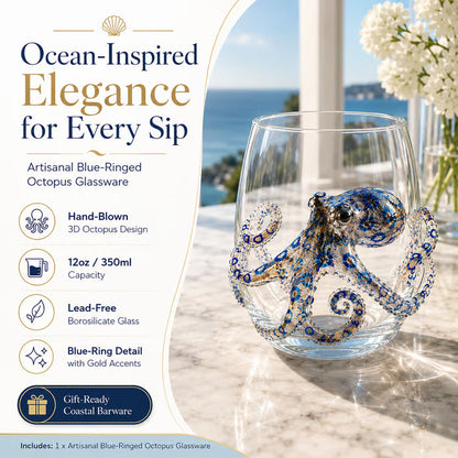 Artisanal Blue Ringed Octopus Glassware