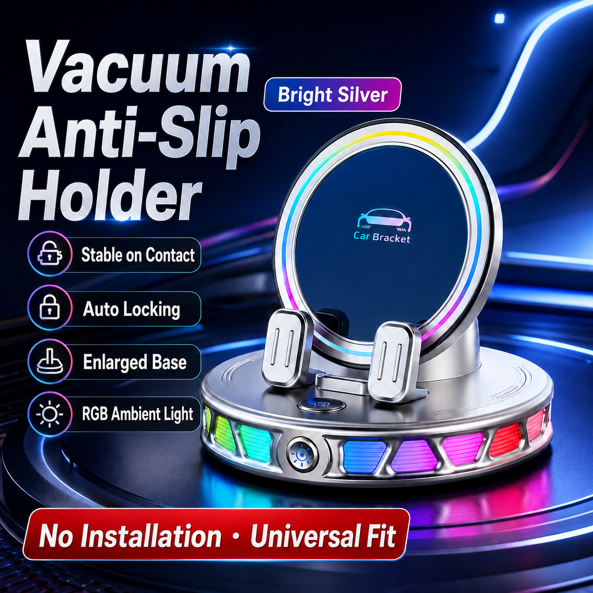 🔥hot sale🔥360° Rotating Wireless Charging Car Phone Mount with RGB Light
