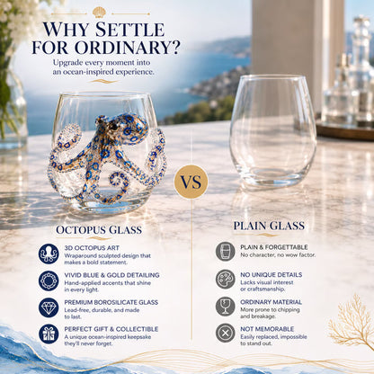 Artisanal Blue Ringed Octopus Glassware
