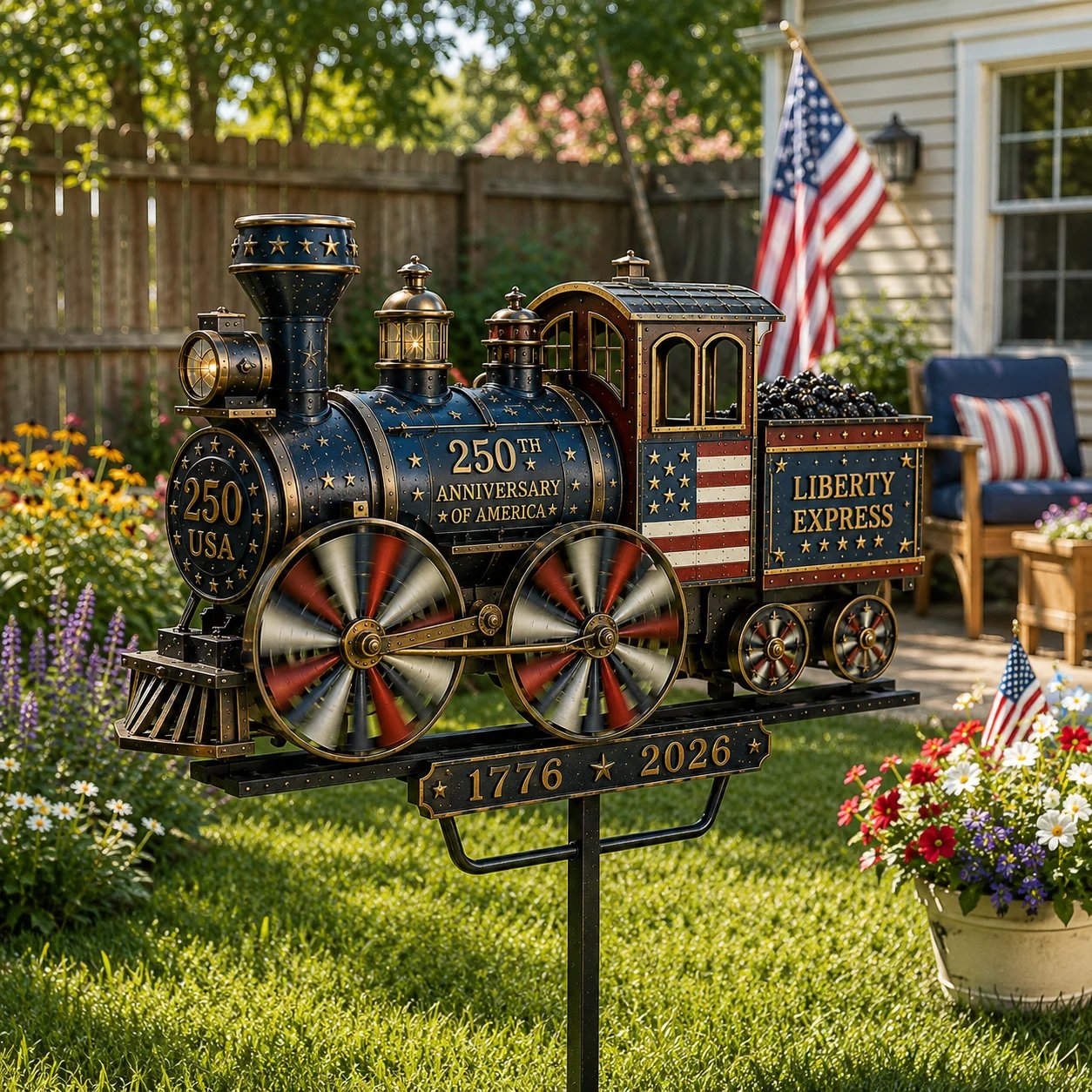 🔥 Selling Fast! 🇺🇸 250th Anniversary Liberty Express Train Wind Spinner