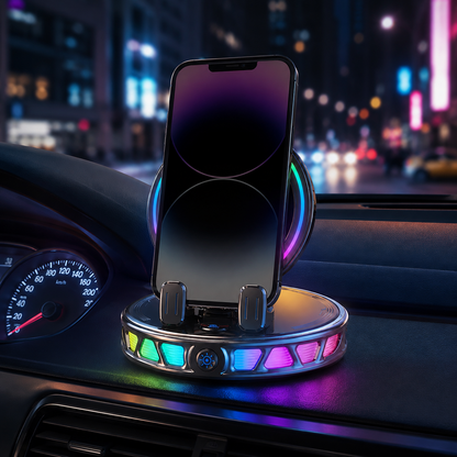 🔥hot sale🔥360° Rotating Wireless Charging Car Phone Mount with RGB Light