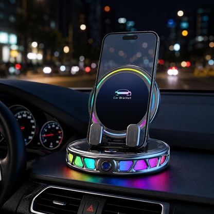 🔥hot sale🔥360° Rotating Wireless Charging Car Phone Mount with RGB Light