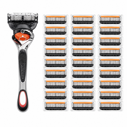 🔥Hot Sale 60% OFF 🎁6-Layer Pivoting Razor Refill Set + Handle – Ultra-Sharp Stainless Blades for Smooth Shave