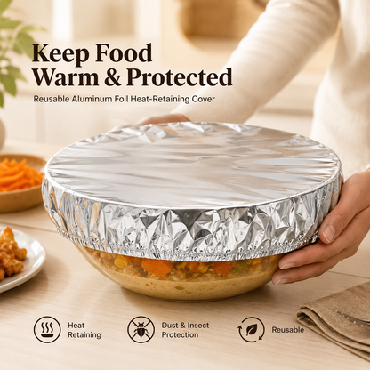 Home dining table & food container aluminum foil heat-retaining cover