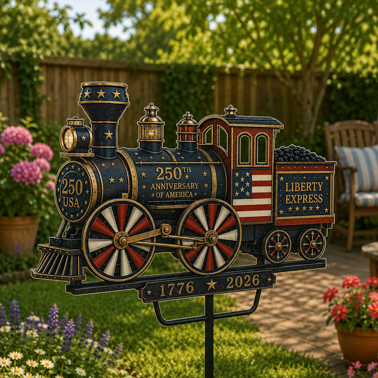 🔥 Selling Fast! 🇺🇸 250th Anniversary Liberty Express Train Wind Spinner