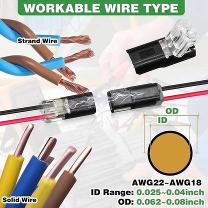🏆49% OFF👍🚀Double-Wire Plug-in Connector Led Light Strip Connectors 2 Pin