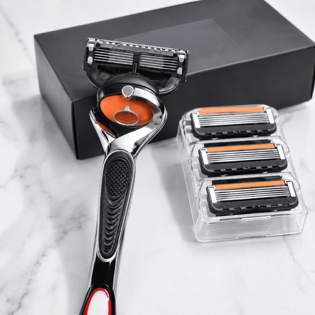 🔥Hot Sale 60% OFF 🎁6-Layer Pivoting Razor Refill Set + Handle – Ultra-Sharp Stainless Blades for Smooth Shave