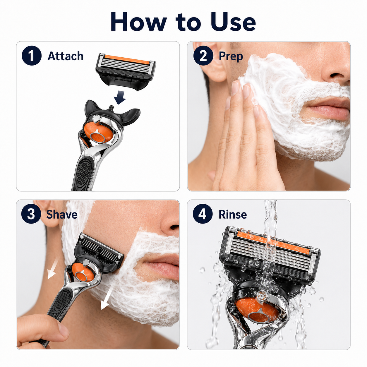 🔥Hot Sale 60% OFF 🎁6-Layer Pivoting Razor Refill Set + Handle – Ultra-Sharp Stainless Blades for Smooth Shave