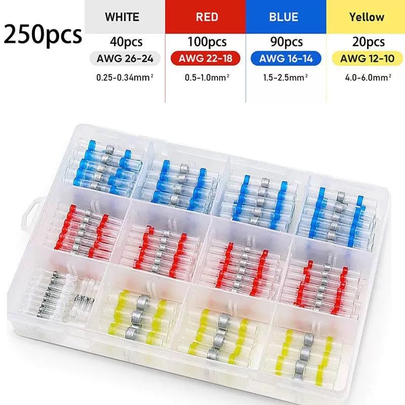 Heat Shrink Waterproof Solder Seal Butt Wire Connectors Kit