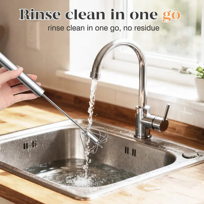 🥄✨ Stainless Steel Hand-Push Rotary Whisk – Effortless Mixing in Seconds!