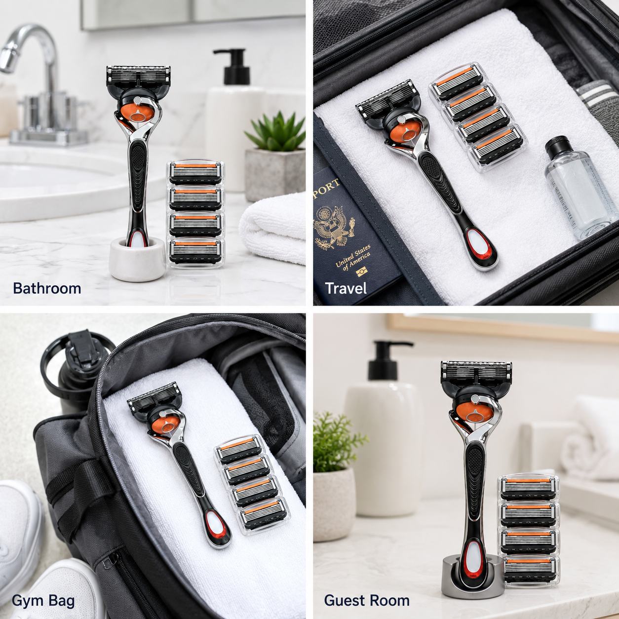 🔥Hot Sale 60% OFF 🎁6-Layer Pivoting Razor Refill Set + Handle – Ultra-Sharp Stainless Blades for Smooth Shave
