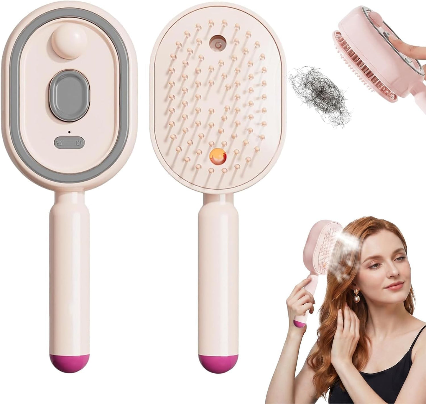 5-in-1 Mist Hair Smoothing Brush with Red Light Care