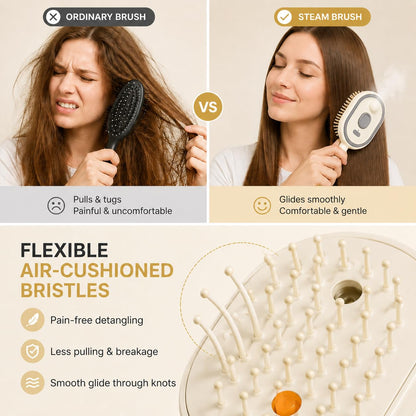 5-in-1 Mist Hair Smoothing Brush with Red Light Care