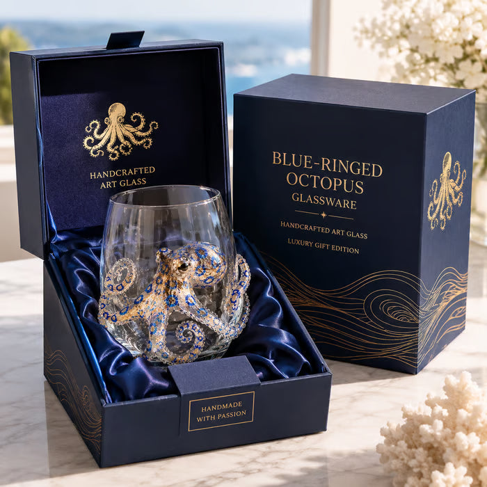 Artisanal Blue Ringed Octopus Glassware