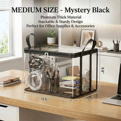 【 🔥Hot Sale 50% OFF】📦 Clear Storage Bins with Lids | Stackable Home Organizer