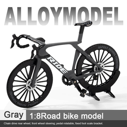 Realistic 1:8 Alloy Bicycle Model with Rotating Pedals & Steering Front Wheel