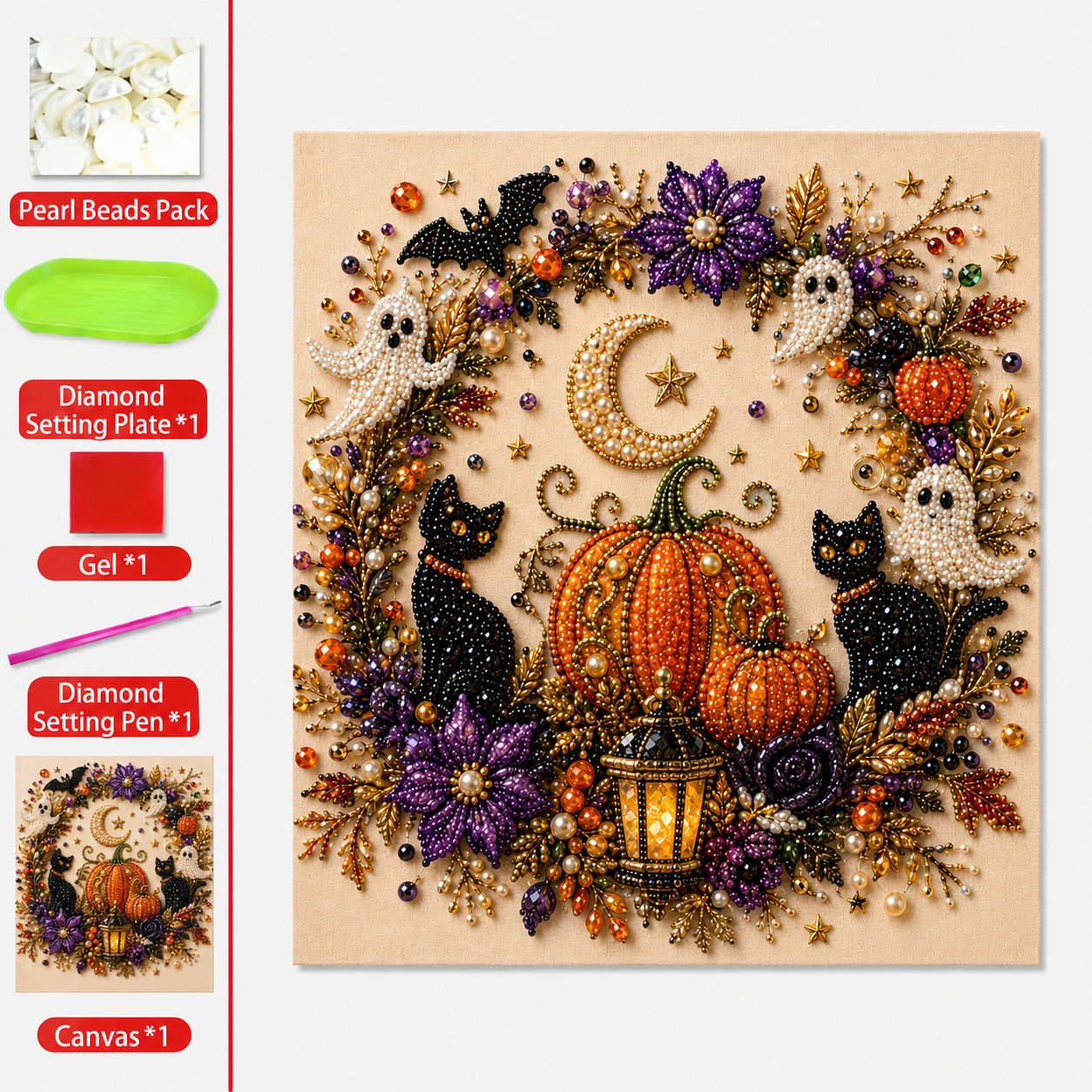 🔥LAST DAY 60% OFF🎁👻 Halloween Pearl Art DIY Kit – Create a Spooky-Cute Masterpiece