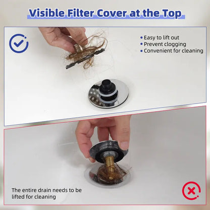Stop Fumbling with Gross Drains! 🛑 Upgrade to the 3-in-1 Stopper . 🌊Pop-Up Sink Stopper