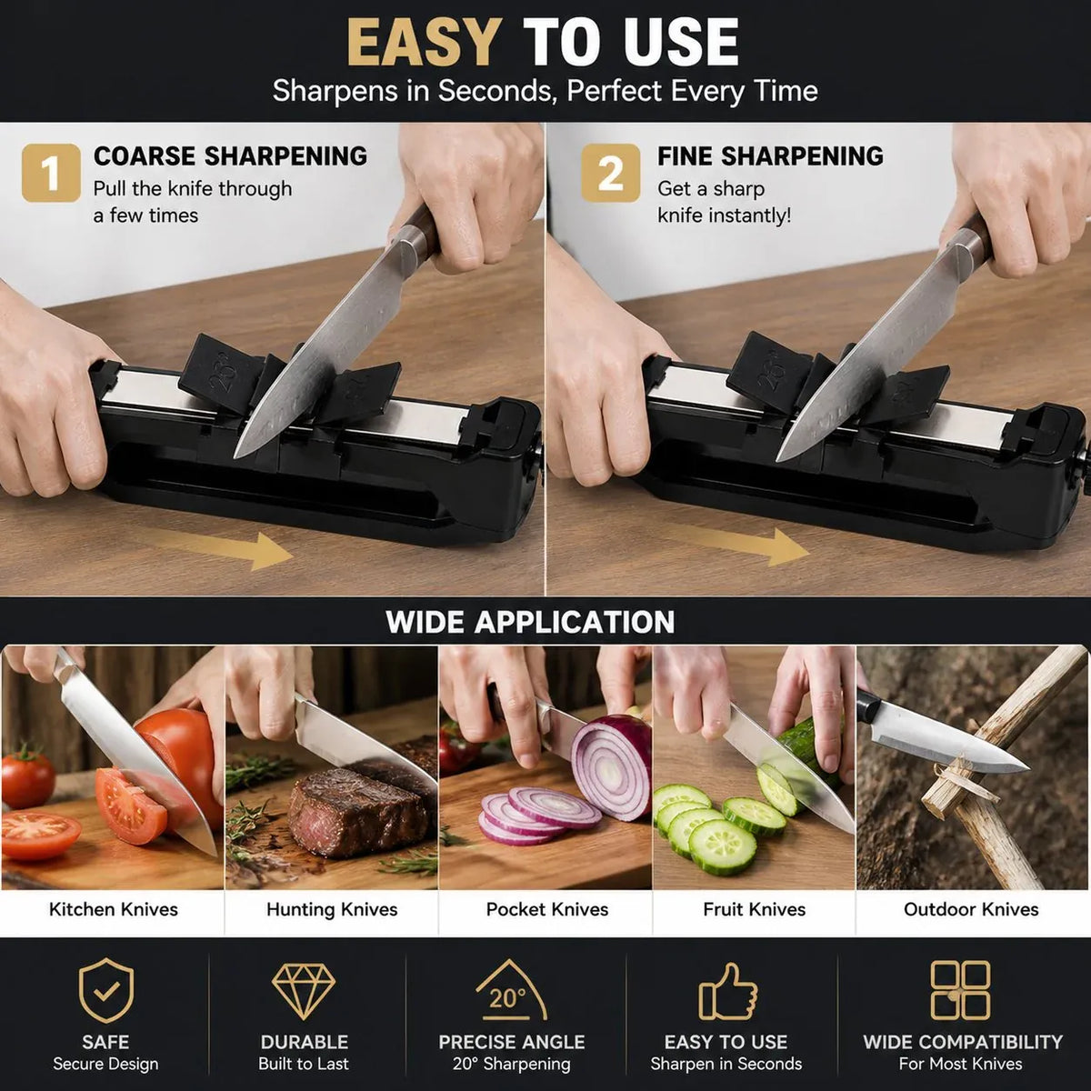 🔥LIMITED-TIME 50% OFF! 🔪✨Portable Precision Knife Sharpener