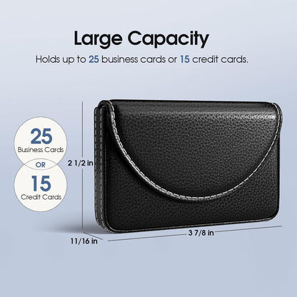 💖Hot 50% OFF💼 PU Leather Business Card Holder – Slim Magnetic Name Card Case
