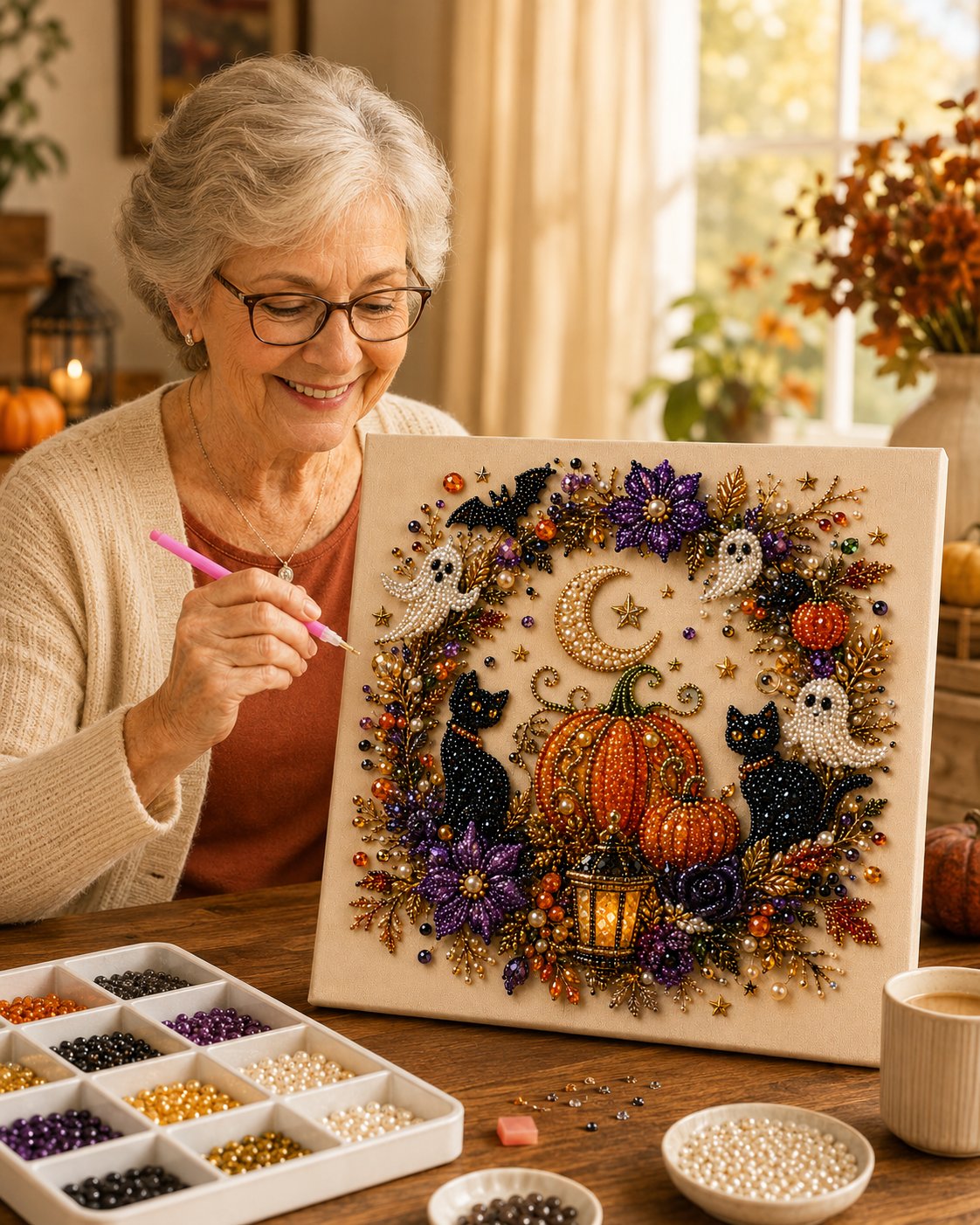 🔥LAST DAY 60% OFF🎁👻 Halloween Pearl Art DIY Kit – Create a Spooky-Cute Masterpiece