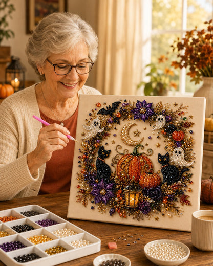 🔥LAST DAY 60% OFF🎁👻 Halloween Pearl Art DIY Kit – Create a Spooky-Cute Masterpiece