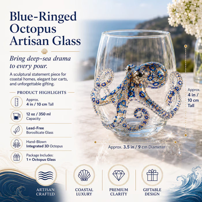 Artisanal Blue Ringed Octopus Glassware