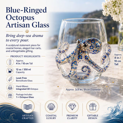 Artisanal Blue Ringed Octopus Glassware