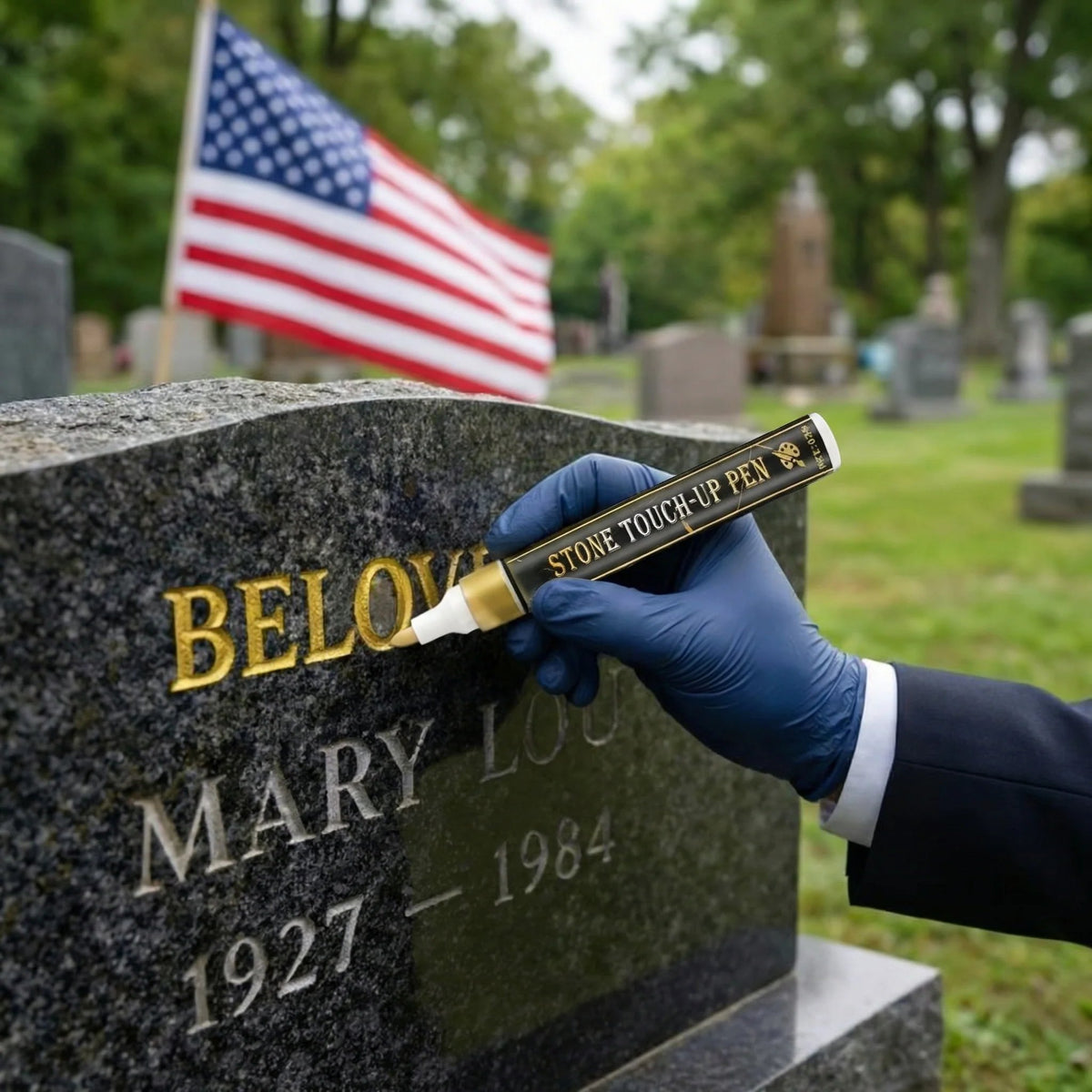 🔥LIMITED-TIME 50% OFF!🔥 🐦Golden Tombstone Marker Pen for Restoring Faded Grave Inscriptions
