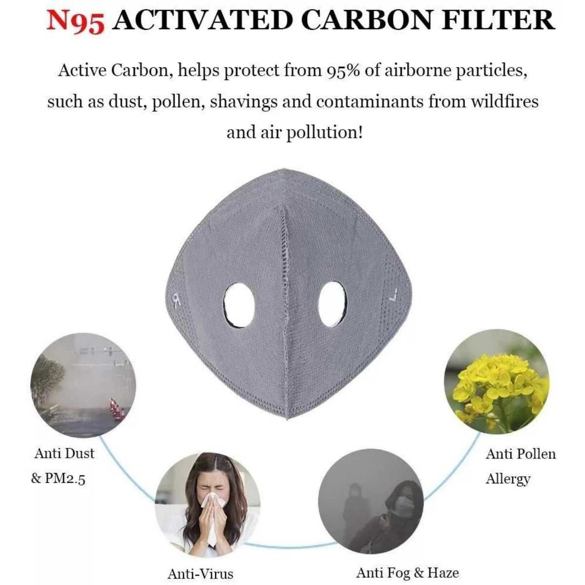 🔥LIMITED-TIME 50% OFF!💖Reusable Carbon Filter Dust Mask – Built for Active Lifestyles