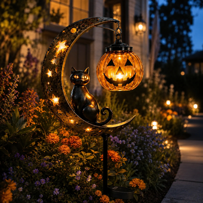 🔥LAST DAY 60% OFF🎁🎃 Halloween Early Bird Sale | Cat & Pumpkin Moon Stake Light