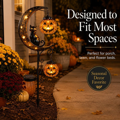 🔥LAST DAY 60% OFF🎁🎃 Halloween Early Bird Sale | Cat & Pumpkin Moon Stake Light