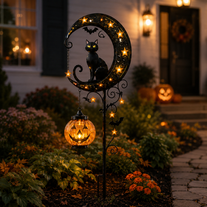 🔥LAST DAY 60% OFF🎁🎃 Halloween Early Bird Sale | Cat & Pumpkin Moon Stake Light
