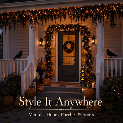 🔥LAST DAY 60% OFF🎁🎃 Pre-Lit Drippy Halloween Garland | 100 Orange Lights