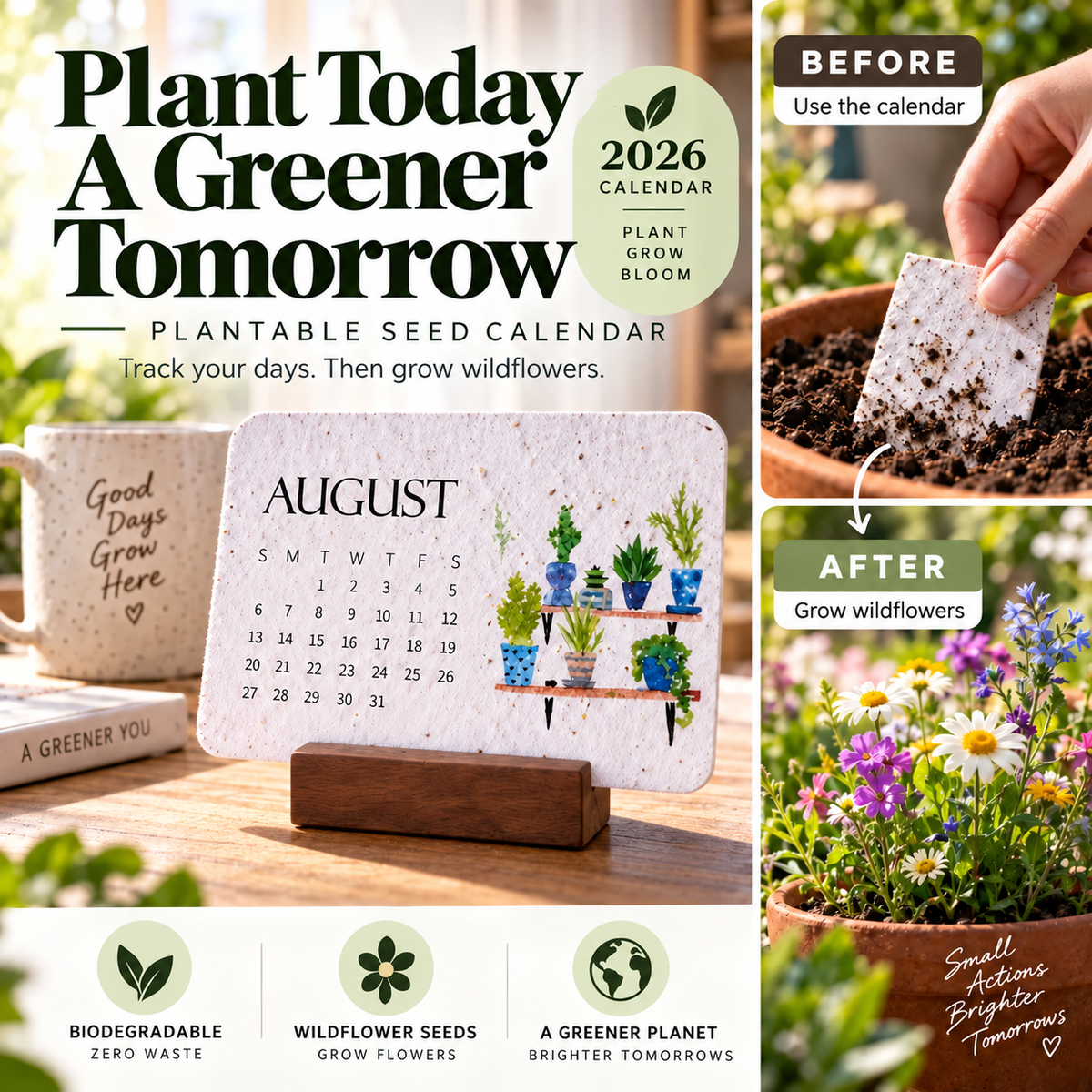 🌱 48% OFF 2027 Plantable Seed Calendar – Use It, Plant It, Grow It 🌼