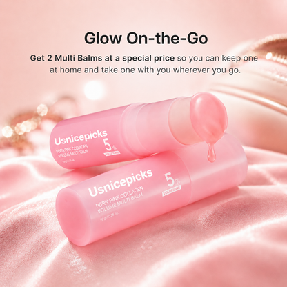 🔥LAST DAY 60% OFF🎁Korean Pink Collagen Volume Multi Balm + Pink Caffeine Collagen Eye Patch