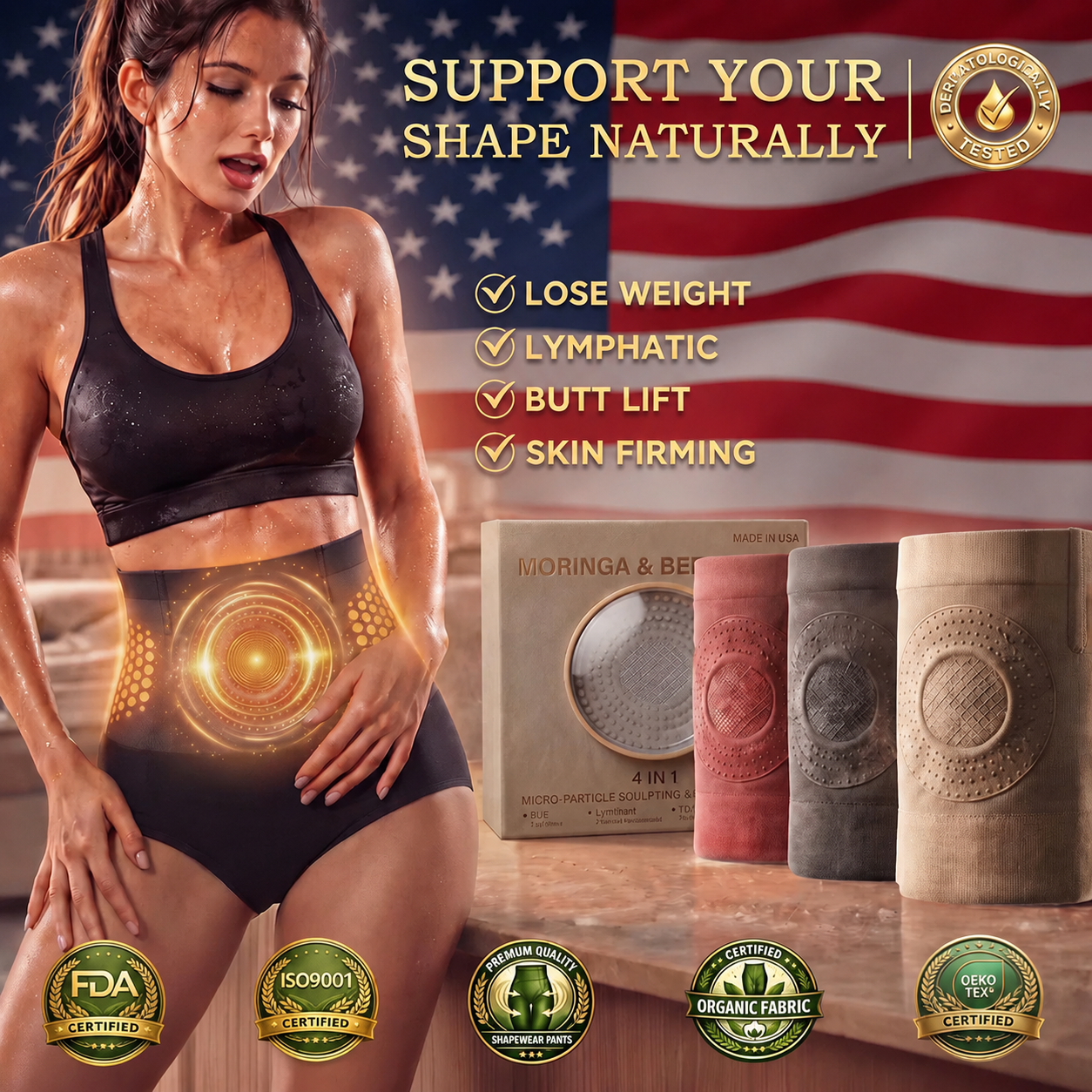 Moringa Berberine High Waist Body Shaping Shorts for Women