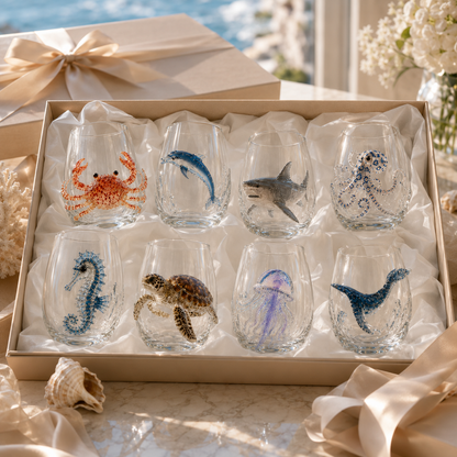 Artisanal Blue Ringed Octopus Glassware