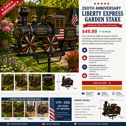 🔥 Selling Fast! 🇺🇸 250th Anniversary Liberty Express Train Wind Spinner
