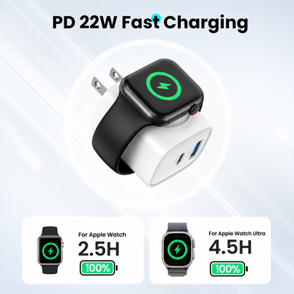 🔥LAST DAY 50% OFF |🔋 3-in-1 Magnetic Apple Watch Charger | Fast USB-C Wall Charger