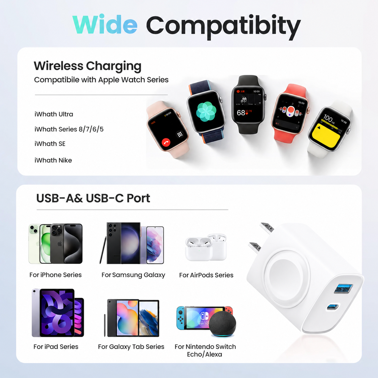 🔥LAST DAY 50% OFF |🔋 3-in-1 Magnetic Apple Watch Charger | Fast USB-C Wall Charger
