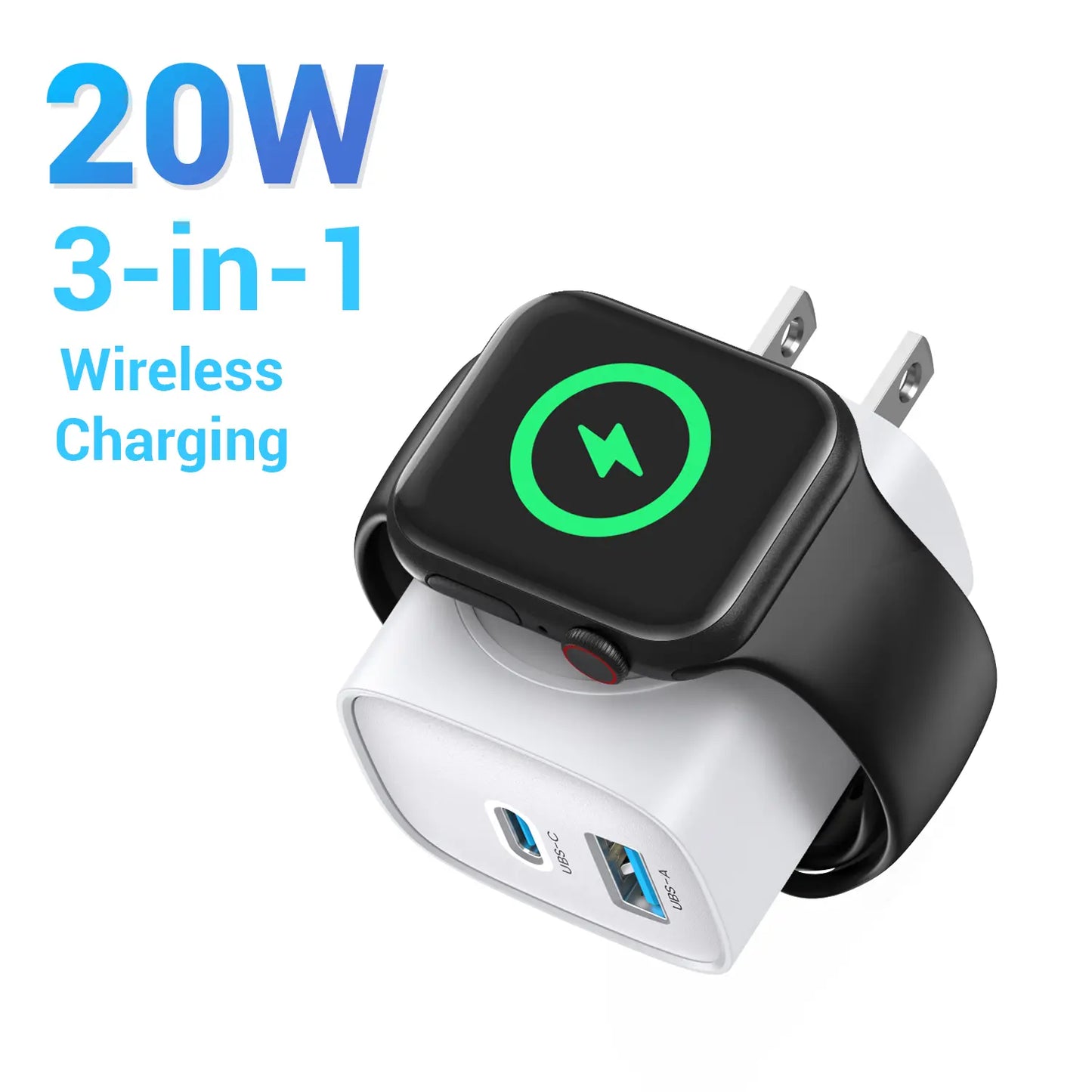 🔥LAST DAY 50% OFF |🔋 3-in-1 Magnetic Apple Watch Charger | Fast USB-C Wall Charger