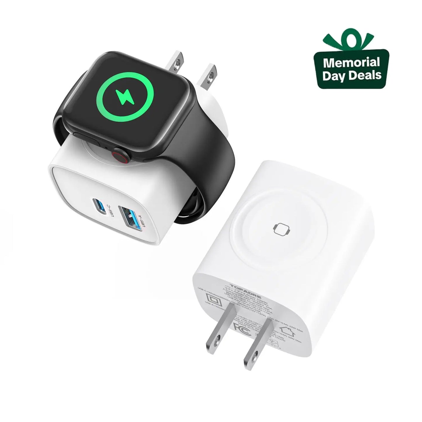 🔥LAST DAY 50% OFF |🔋 3-in-1 Magnetic Apple Watch Charger | Fast USB-C Wall Charger